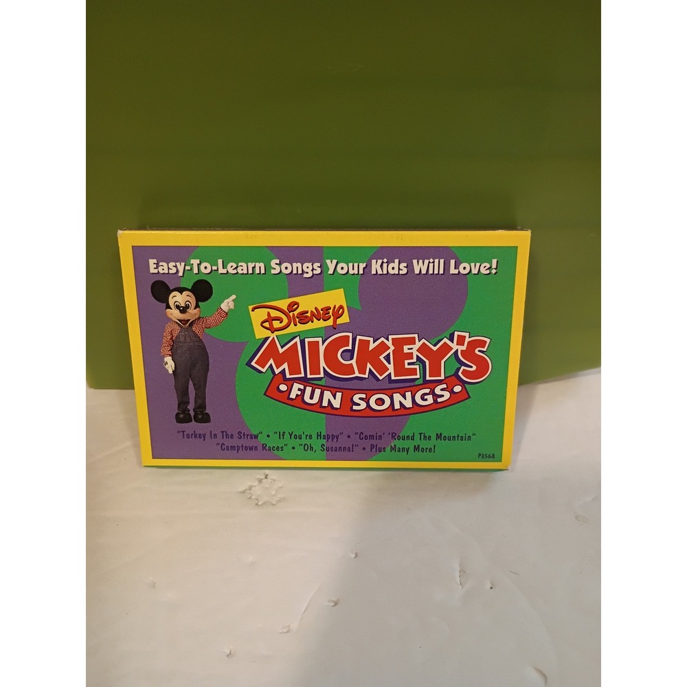 Disney Mickey's Fun Songs Cassette Tape Red‎ 1994 Kids Music P3568